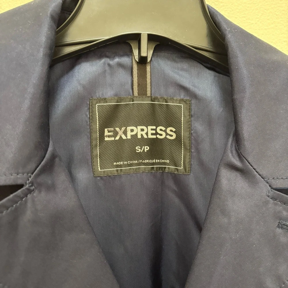 Express Navy Cotton Blend Military Blazer Jacket Size Small Business Casual Prep